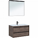 Комплект мебели для ванной Aquanet Lino 90 271958 подвесной Дуб Веллингтон Комплект мебели для ванной Aquanet Lino 90 271958 подвесной Дуб Веллингтон