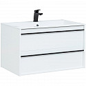 Тумба с раковиной Aquanet Lino 90 271949 подвесная Белая матовая Тумба с раковиной Aquanet Lino 90 271949 подвесная Белая матовая