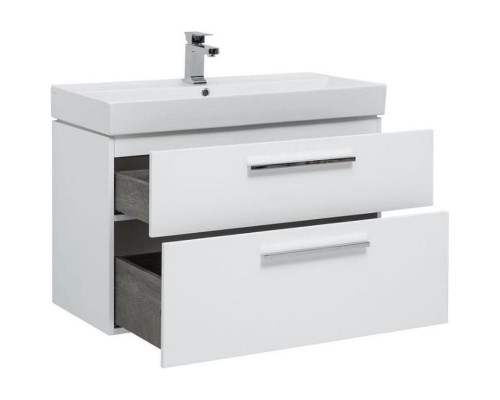 Купить Тумба под раковину Aquanet Nova 100 243659 подвесная Белый глянец в магазине сантехники Santeh-Crystal.ru