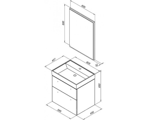 Приобрести Тумба под раковину Aquanet Nova 60 242279 подвесная Белый глянец в магазине сантехники Santeh-Crystal.ru