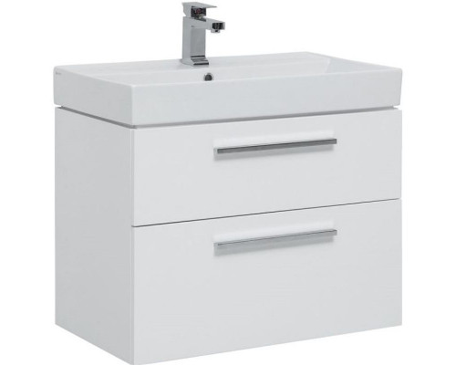 Приобрести Тумба под раковину Aquanet Nova 75 242262 подвесная Белый глянец в магазине сантехники Santeh-Crystal.ru