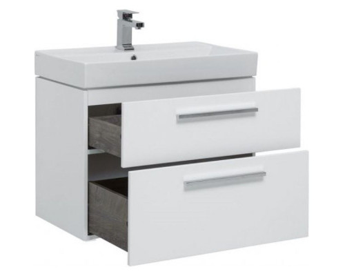 Приобрести Тумба под раковину Aquanet Nova 75 242262 подвесная Белый глянец в магазине сантехники Santeh-Crystal.ru