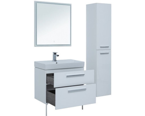 Приобрести Тумба под раковину Aquanet Nova 75 242262 подвесная Белый глянец в магазине сантехники Santeh-Crystal.ru