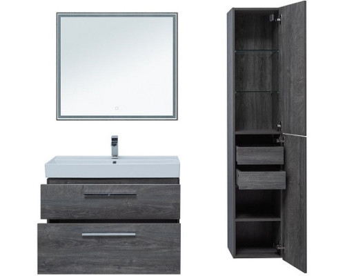 Приобрести Тумба под раковину Aquanet Nova 90 242277 подвесная Дуб рошелье в магазине сантехники Santeh-Crystal.ru