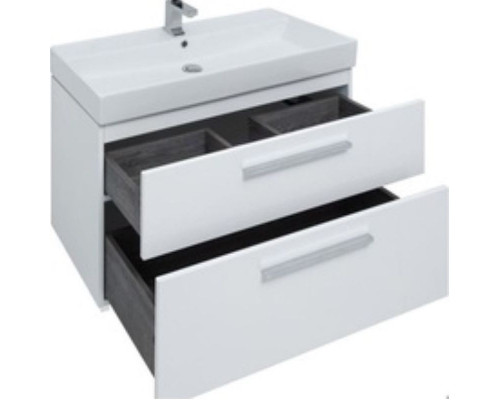 Купить Тумба под раковину Aquanet Nova 85 249920 подвесная Белый глянец в магазине сантехники Santeh-Crystal.ru