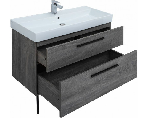 Приобрести Тумба под раковину Aquanet Nova 100 249923 подвесная Дуб рошелье в магазине сантехники Santeh-Crystal.ru