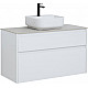 Купить Тумба под раковину Aquanet Nova Lite Slim Synergy 100 249940 подвесная Белая глянцевая в магазине сантехники Santeh-Crystal.ru