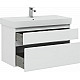 Купить Тумба под раковину Aquanet Nova Lite Slim Synergy 100 249940 подвесная Белая глянцевая в магазине сантехники Santeh-Crystal.ru