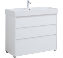 Тумба под раковину Aquanet Nova Lite 100 302478 Белый глянец