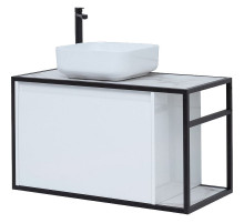 Тумба под раковину Aquanet Nova Lite Loft 90L 261652 подвесная Белый глянец