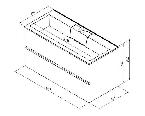 Приобрести Тумба под раковину Aquanet Алвита 100 235341 подвесная Белая в магазине сантехники Santeh-Crystal.ru