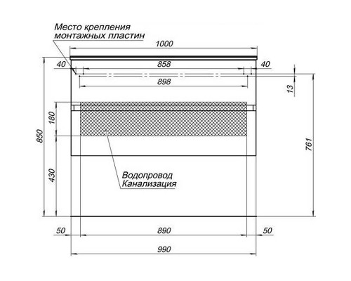 Приобрести Тумба под раковину Aquanet Алвита 100 235341 подвесная Белая в магазине сантехники Santeh-Crystal.ru