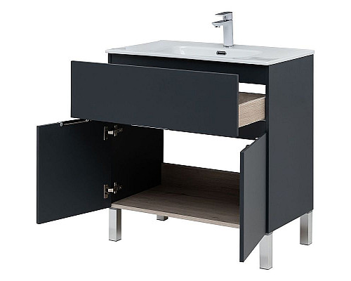 Заказать Тумба под раковину Aquanet Алвита New 80 277551 Антрацит в магазине сантехники Santeh-Crystal.ru