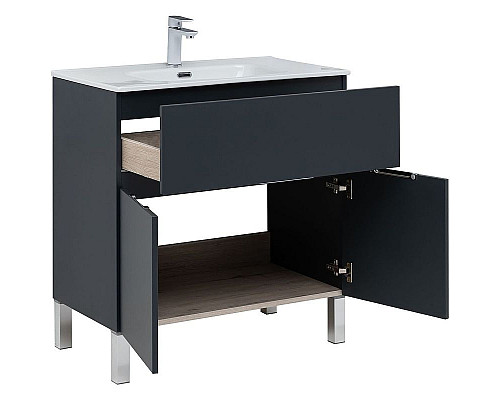 Заказать Тумба под раковину Aquanet Алвита New 80 277551 Антрацит в магазине сантехники Santeh-Crystal.ru