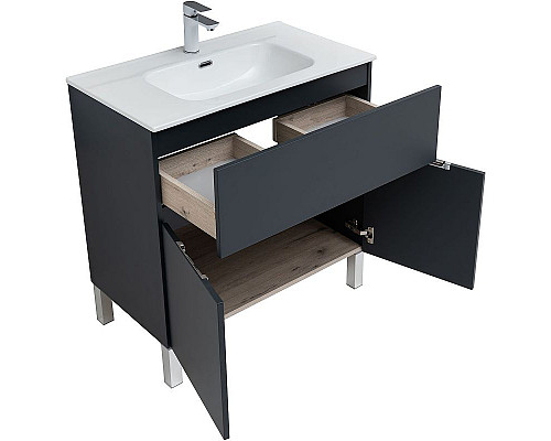 Заказать Тумба под раковину Aquanet Алвита New 80 277551 Антрацит в магазине сантехники Santeh-Crystal.ru