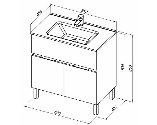 Заказать Тумба под раковину Aquanet Алвита New 80 277551 Антрацит в магазине сантехники Santeh-Crystal.ru