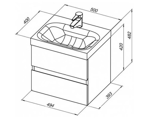 Заказать Тумба под раковину Aquanet Беркли 50 254288 подвесная Белый Дуб рошелье в магазине сантехники Santeh-Crystal.ru