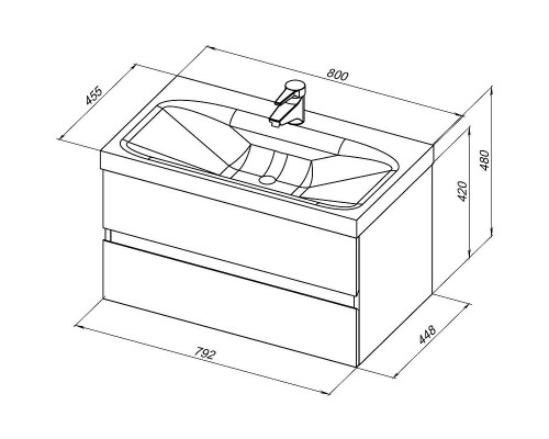Приобрести Тумба под раковину Aquanet Беркли 80 254290 подвесная Белый Дуб рошелье в магазине сантехники Santeh-Crystal.ru