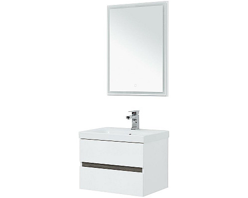 Приобрести Комплект мебели для ванной Aquanet Беркли 60 258905 подвесной Белый Дуб рошелье в магазине сантехники Santeh-Crystal.ru