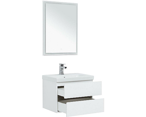 Приобрести Комплект мебели для ванной Aquanet Беркли 60 258905 подвесной Белый Дуб рошелье в магазине сантехники Santeh-Crystal.ru