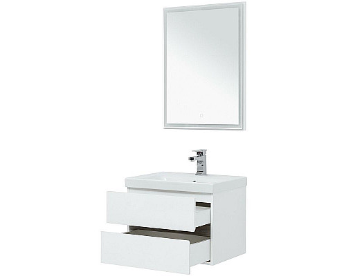 Приобрести Комплект мебели для ванной Aquanet Беркли 60 258905 подвесной Белый Дуб рошелье в магазине сантехники Santeh-Crystal.ru