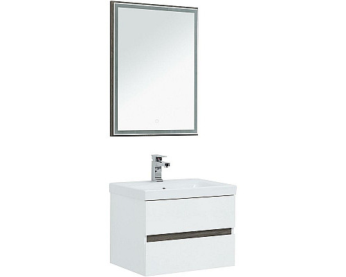 Купить Комплект мебели для ванной Aquanet Беркли 60 258906 подвесной Белый Дуб рошелье в магазине сантехники Santeh-Crystal.ru