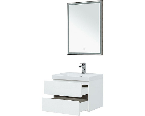 Купить Комплект мебели для ванной Aquanet Беркли 60 258906 подвесной Белый Дуб рошелье в магазине сантехники Santeh-Crystal.ru