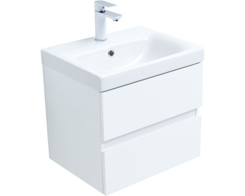Заказать Тумба под раковину Aquanet Беркли 50 302347 подвесная Белый глянец в магазине сантехники Santeh-Crystal.ru