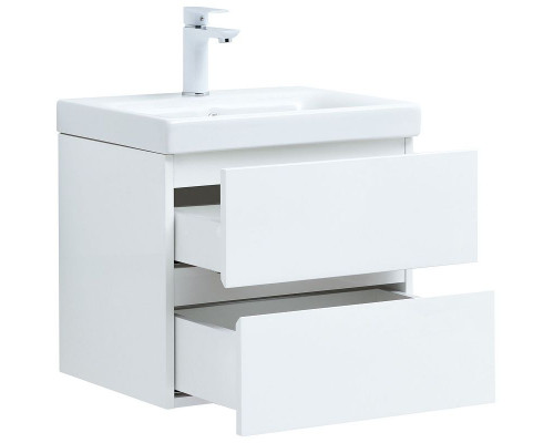 Заказать Тумба под раковину Aquanet Беркли 50 302347 подвесная Белый глянец в магазине сантехники Santeh-Crystal.ru