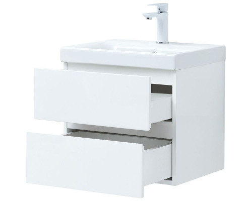 Заказать Тумба под раковину Aquanet Беркли 50 302347 подвесная Белый глянец в магазине сантехники Santeh-Crystal.ru