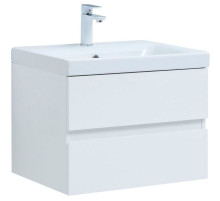Тумба под раковину Aquanet Беркли 60 302349 подвесная Белый глянец
