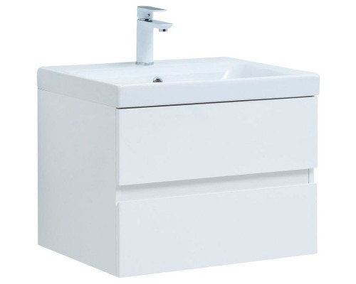Заказать Тумба под раковину Aquanet Беркли 60 302349 подвесная Белый глянец в магазине сантехники Santeh-Crystal.ru