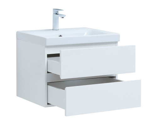Заказать Тумба под раковину Aquanet Беркли 60 302349 подвесная Белый глянец в магазине сантехники Santeh-Crystal.ru