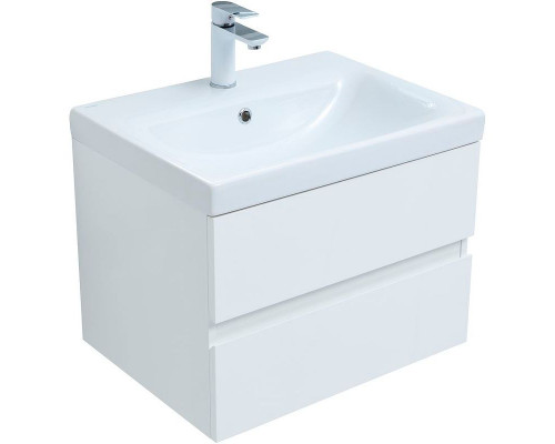Заказать Тумба под раковину Aquanet Беркли 60 302349 подвесная Белый глянец в магазине сантехники Santeh-Crystal.ru