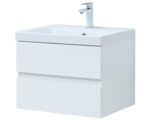 Заказать Тумба под раковину Aquanet Беркли 60 302349 подвесная Белый глянец в магазине сантехники Santeh-Crystal.ru
