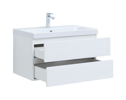 Заказать Тумба под раковину Aquanet Беркли 80 302351 подвесная Белый глянец в магазине сантехники Santeh-Crystal.ru