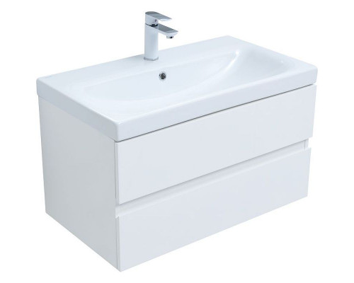 Заказать Тумба под раковину Aquanet Беркли 80 302351 подвесная Белый глянец в магазине сантехники Santeh-Crystal.ru
