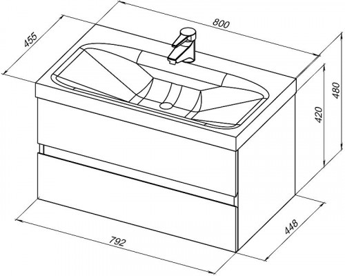Заказать Тумба под раковину Aquanet Беркли 80 302351 подвесная Белый глянец в магазине сантехники Santeh-Crystal.ru