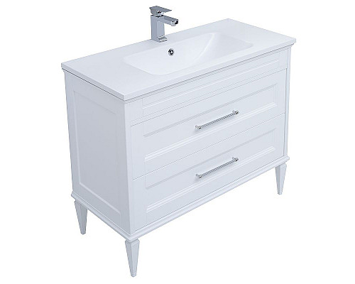 Приобрести Тумба с раковиной Aquanet Бостон 100 260666 подвесная Белый матовый в магазине сантехники Santeh-Crystal.ru