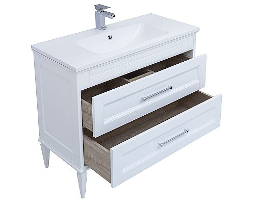 Приобрести Тумба с раковиной Aquanet Бостон 100 260666 подвесная Белый матовый в магазине сантехники Santeh-Crystal.ru