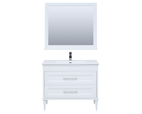 Приобрести Тумба с раковиной Aquanet Бостон 100 260666 подвесная Белый матовый в магазине сантехники Santeh-Crystal.ru