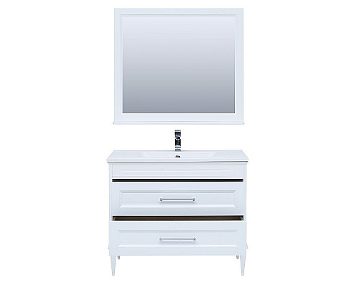 Приобрести Тумба с раковиной Aquanet Бостон 100 260666 подвесная Белый матовый в магазине сантехники Santeh-Crystal.ru