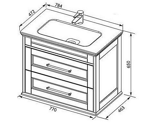 Заказать Тумба с раковиной Aquanet Бостон 80 260664 подвесная Белый матовый в магазине сантехники Santeh-Crystal.ru