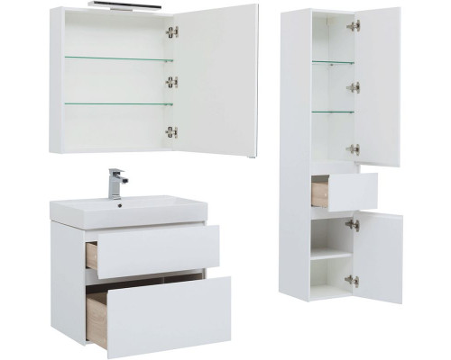 Заказать Комплект мебели для ванной Aquanet Бруклин 70 207804 подвесной Белый глянец в магазине сантехники Santeh-Crystal.ru