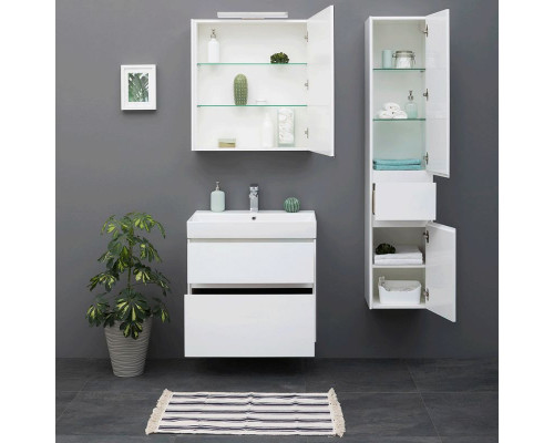 Заказать Комплект мебели для ванной Aquanet Бруклин 70 207804 подвесной Белый глянец в магазине сантехники Santeh-Crystal.ru