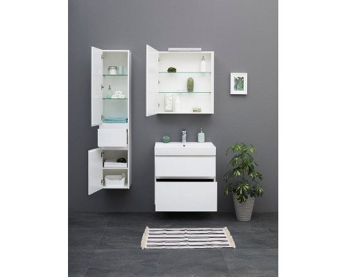 Заказать Шкаф пенал Aquanet Бруклин 35 L 209827 подвесной Белый в магазине сантехники Santeh-Crystal.ru