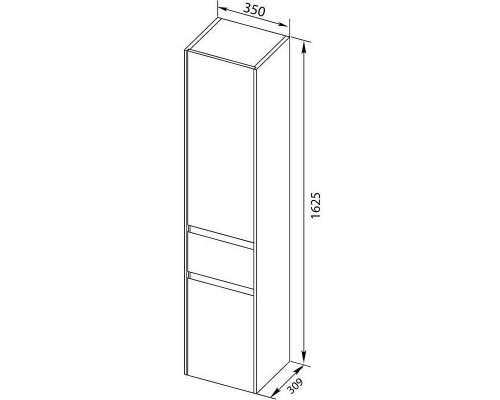 Заказать Шкаф пенал Aquanet Бруклин 35 L 209827 подвесной Белый в магазине сантехники Santeh-Crystal.ru