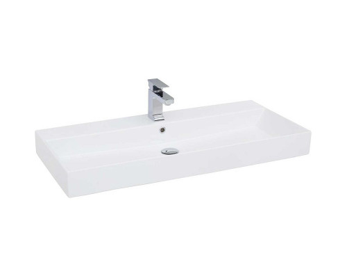 Купить Тумба с раковиной Aquanet Бруклин 100 212599 подвесная Белая в магазине сантехники Santeh-Crystal.ru