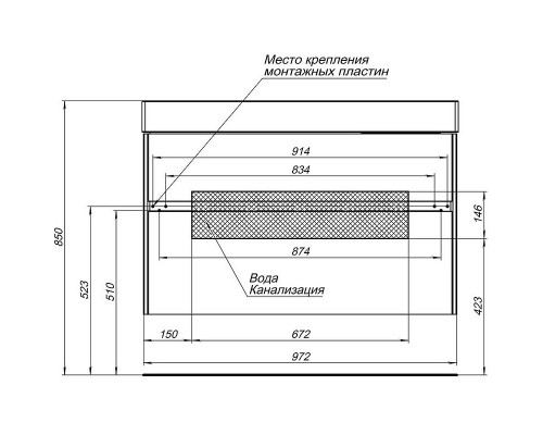 Купить Тумба с раковиной Aquanet Бруклин 100 212599 подвесная Белая в магазине сантехники Santeh-Crystal.ru