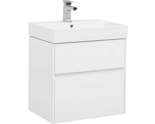 Приобрести Тумба с раковиной Aquanet Бруклин 60 212596 подвесная Белая в магазине сантехники Santeh-Crystal.ru